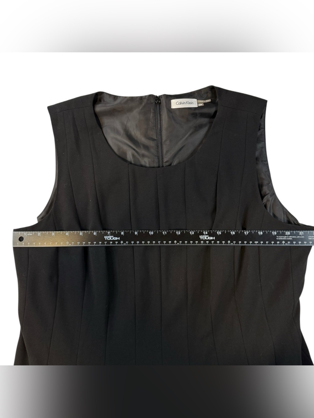 Calvin Klein Black Sleeveless Fit-and-Flare Midi Dress - Picture 10 of 10